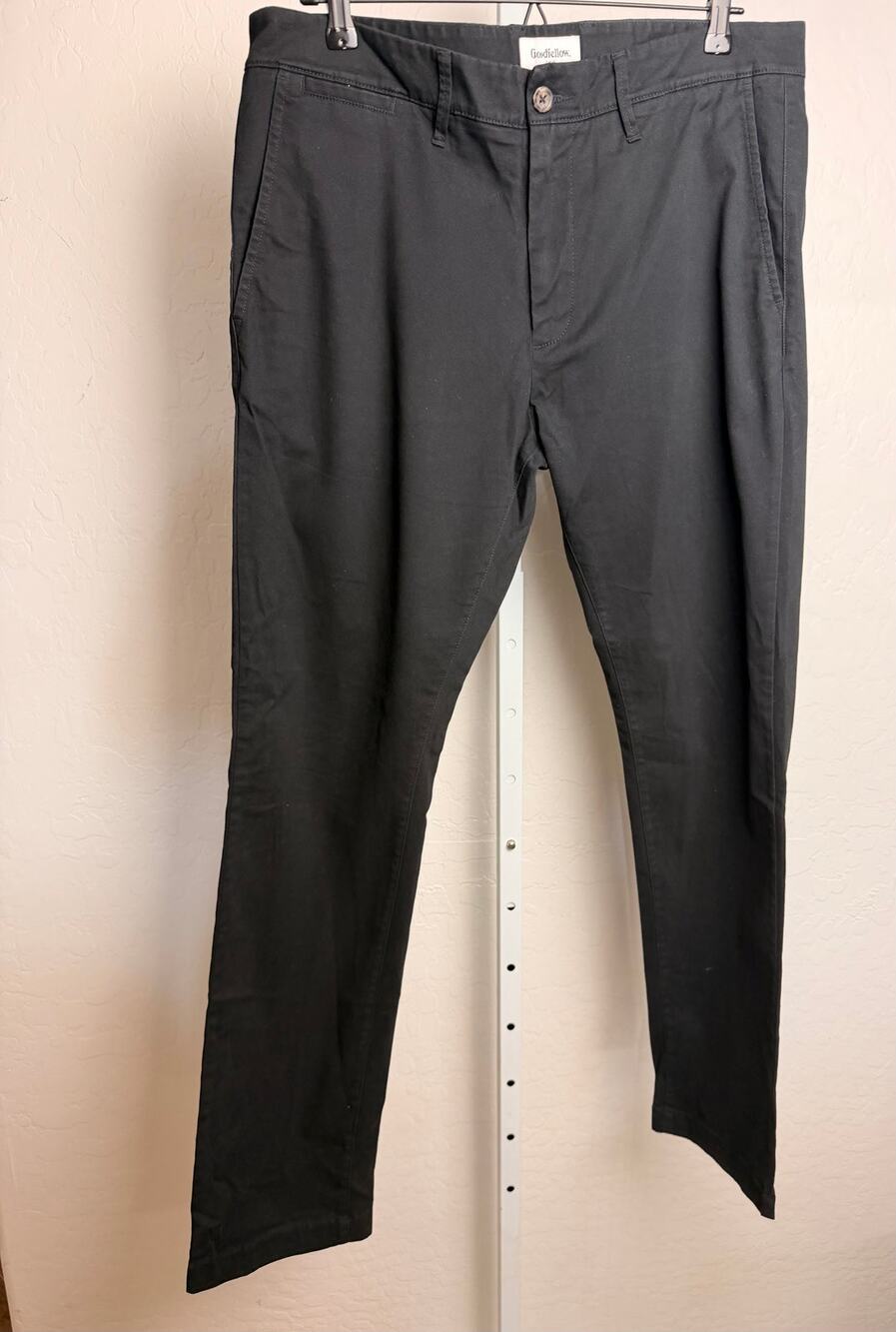 Goodfellow & Co Hennepin Chino Pants Men’s 34x32 Black Slim Stretch Flat Front